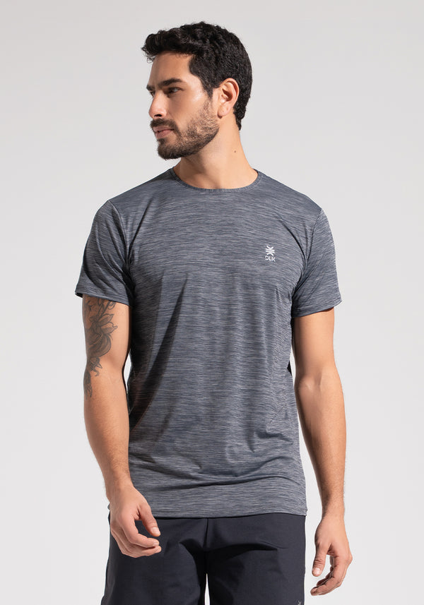 Camiseta Fitness Masculina Mescla Dlk Cinza