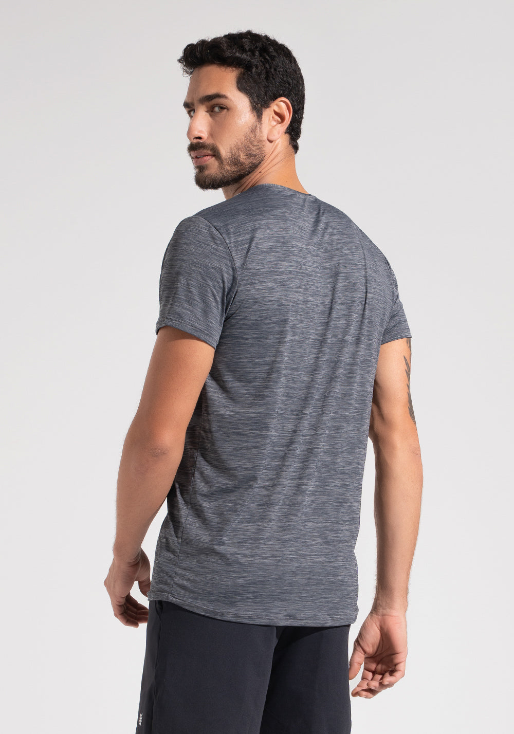 Camiseta Fitness Masculina Mescla Dlk Cinza