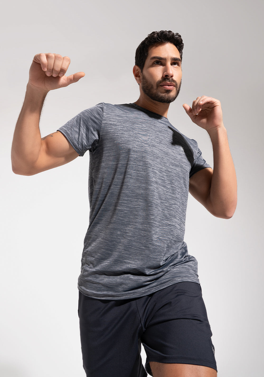 Camiseta Fitness Masculina Mescla Dlk Cinza