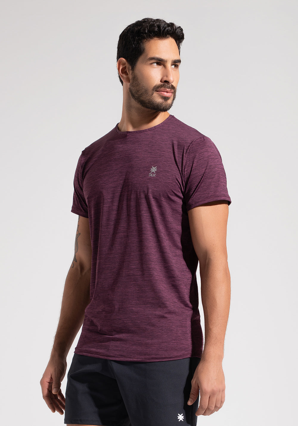 Camiseta Fitness Masculina Mescla Dlk Vinho