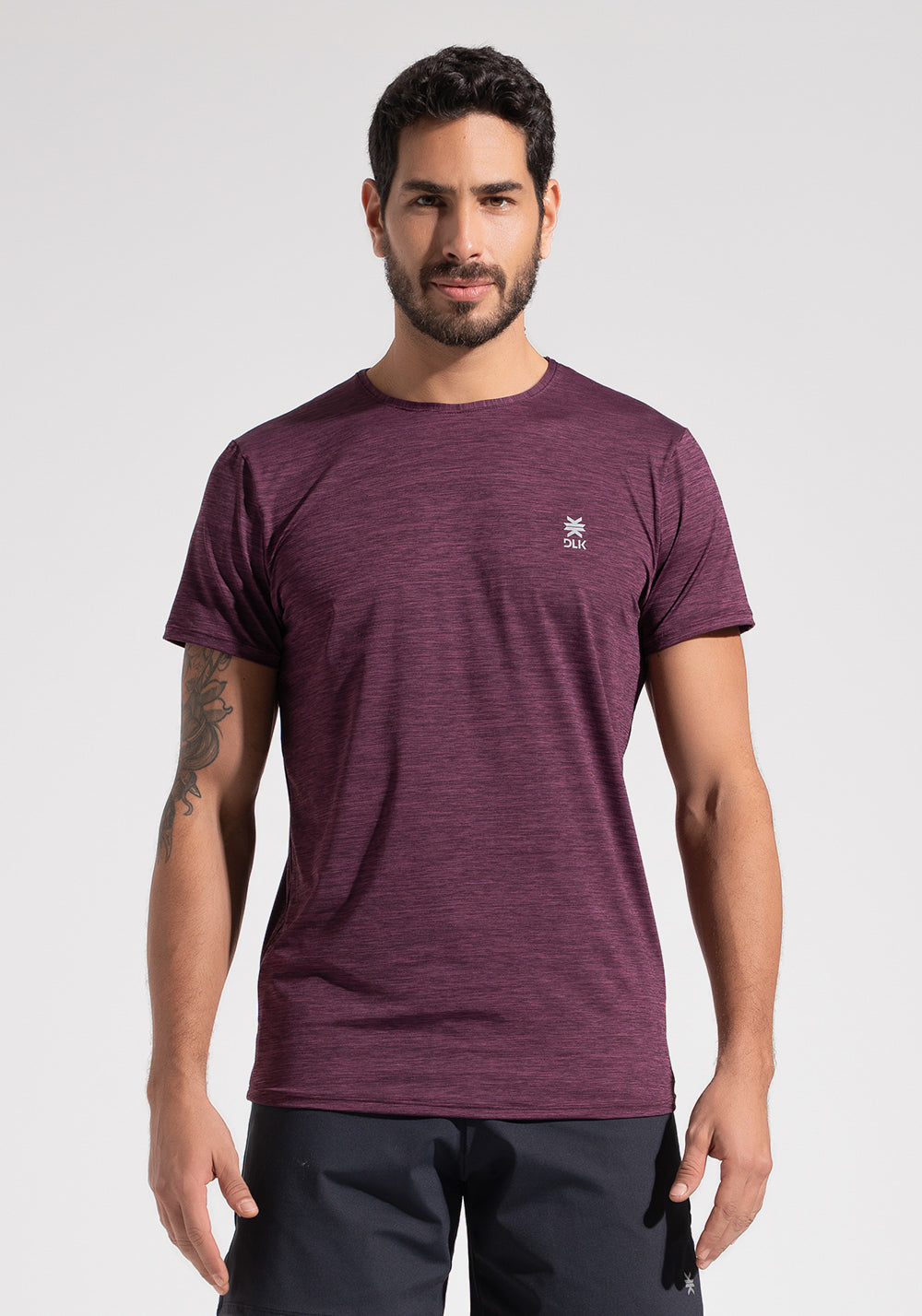 Camiseta Fitness Masculina Mescla Dlk Vinho