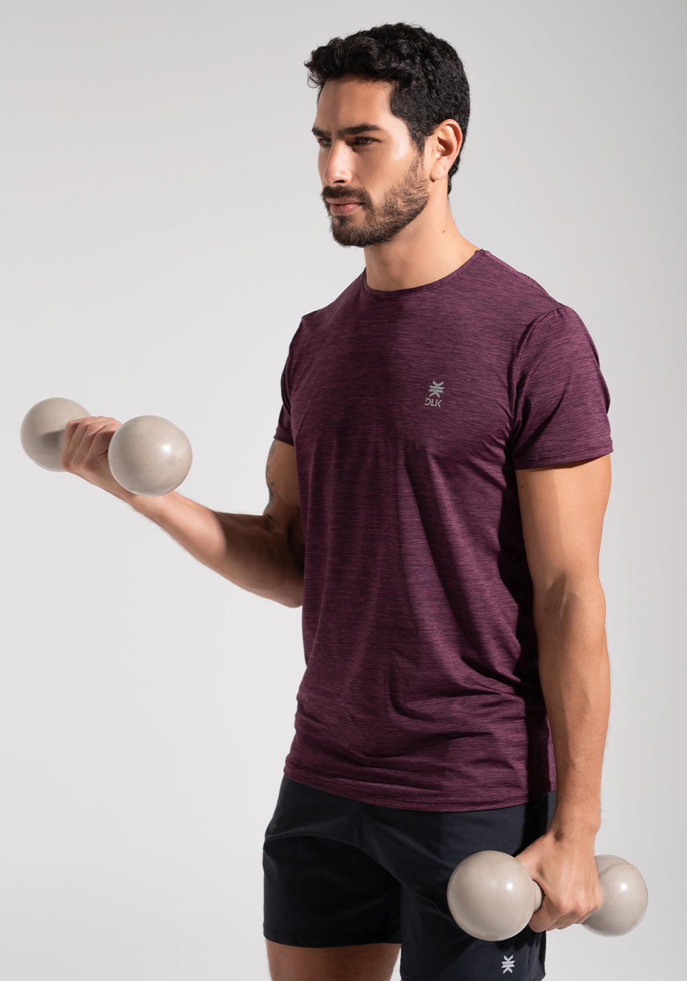 Camiseta Fitness Masculina Mescla Dlk Vinho