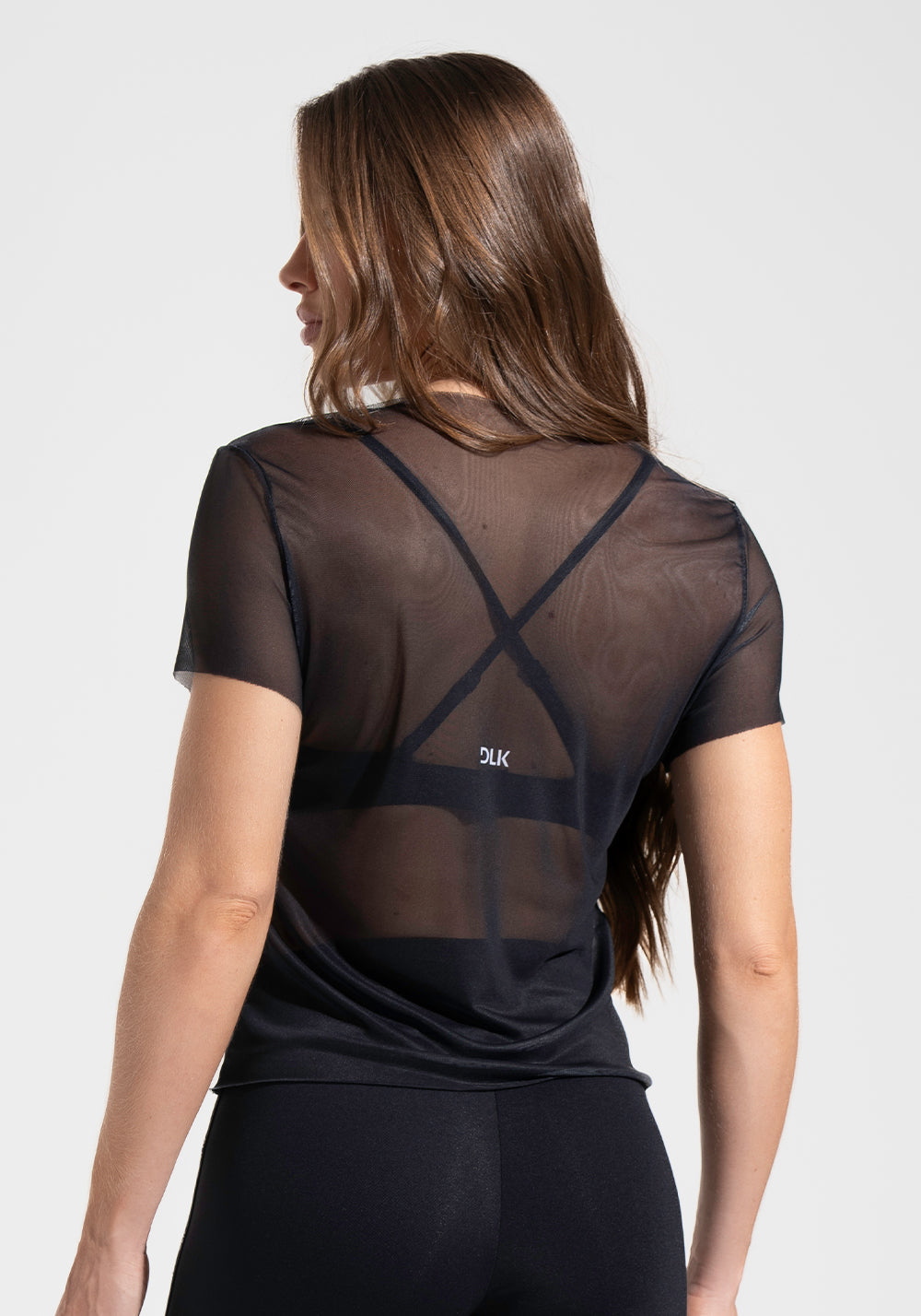 Blusa Baby Look Feminina de Tule Estampada Movimento e Disciplina Activity+ Dlk