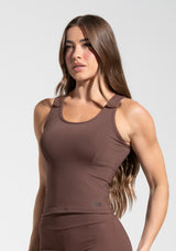 Top Alongado Fitness Feminino Soul Dlk Marrom