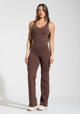 Macacão Flare Fitness Feminino Soul Dlk Marrom