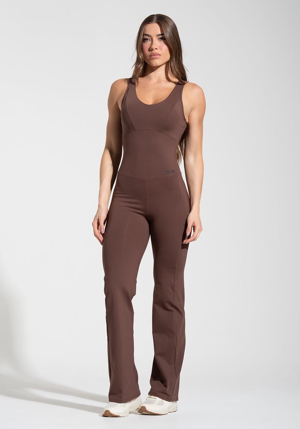 Macacão Flare Fitness Feminino Soul Dlk Marrom