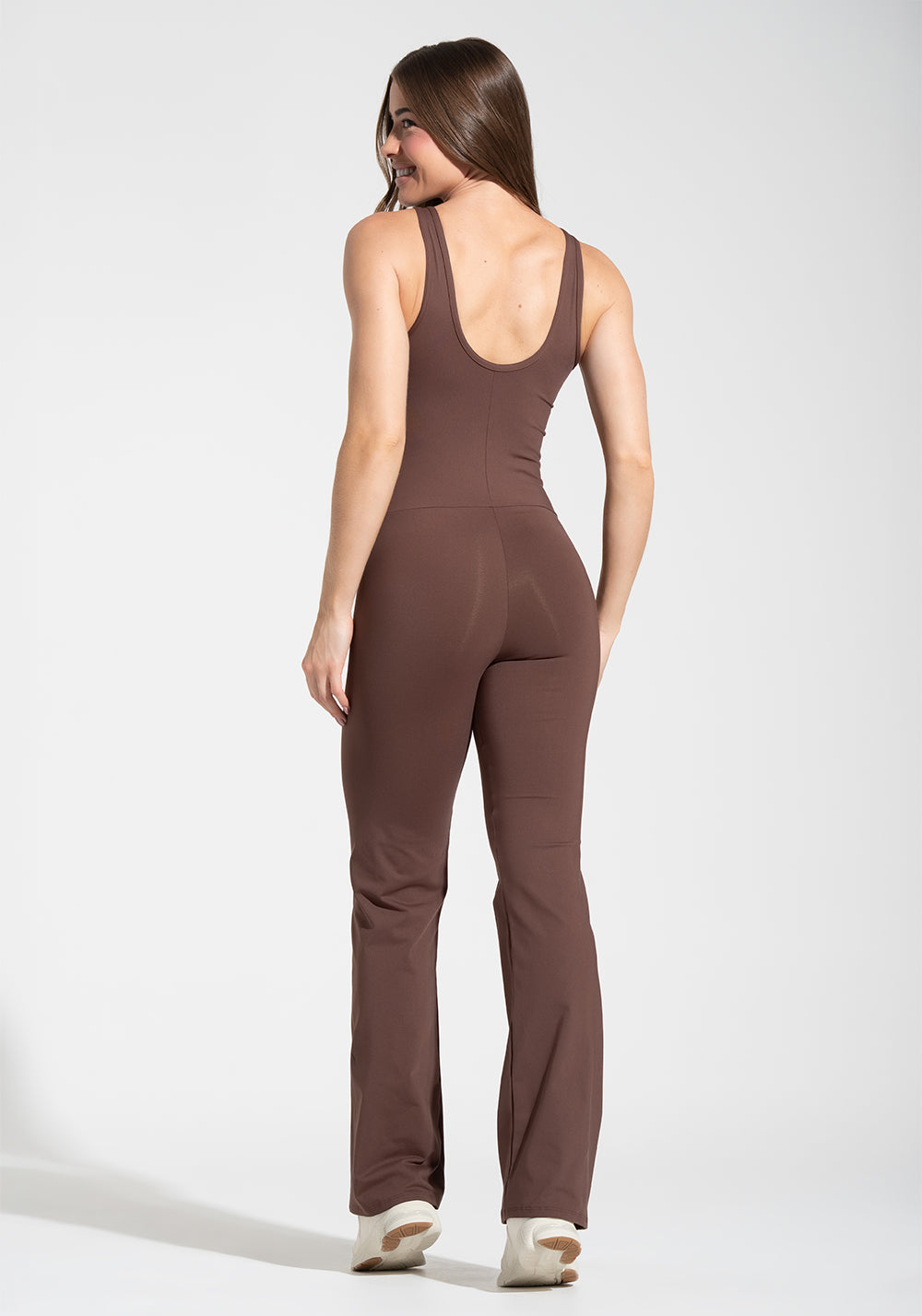 Macacão Flare Fitness Feminino Soul Dlk Marrom