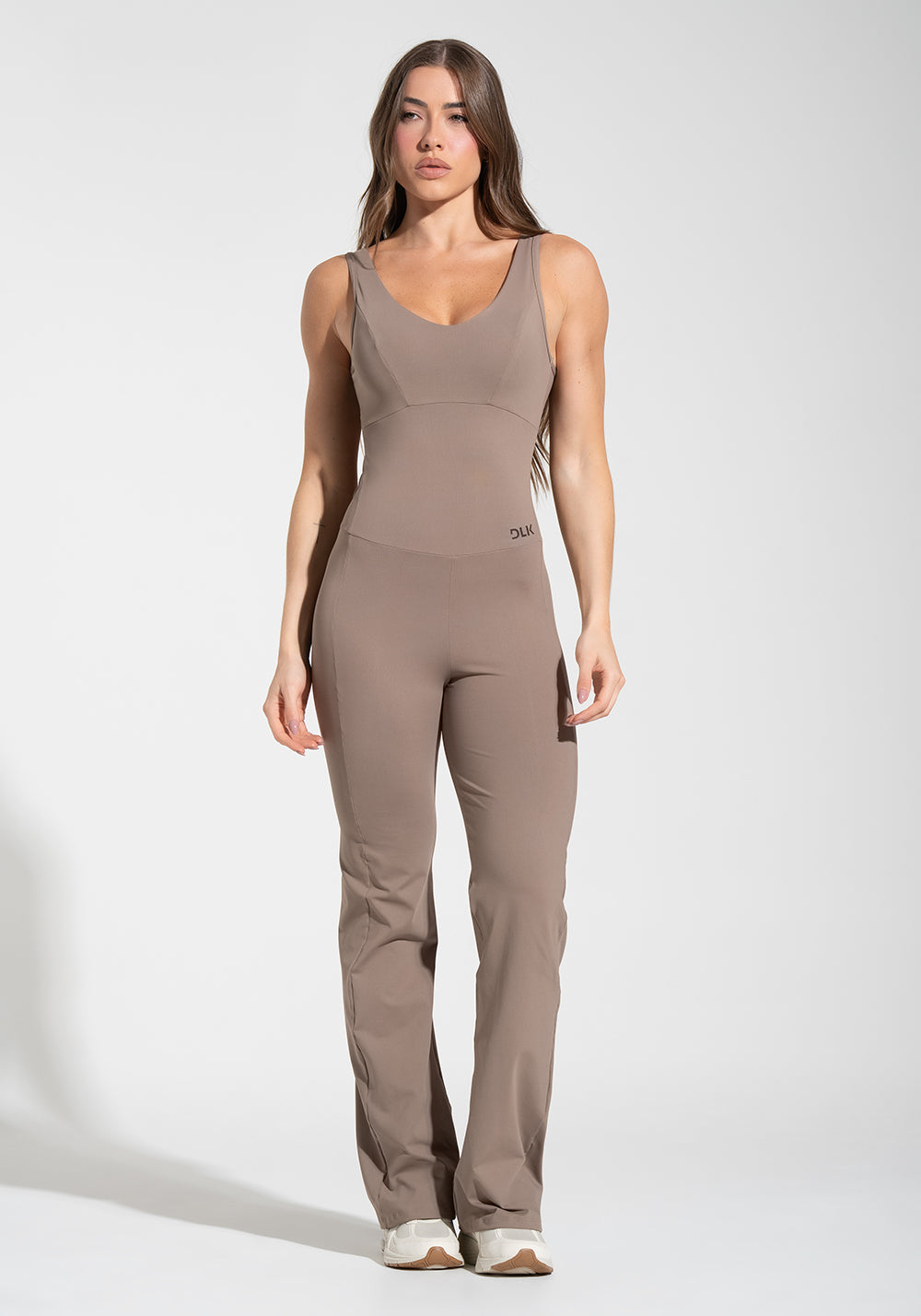 Macacão Flare Fitness Feminino Soul Dlk Cáqui