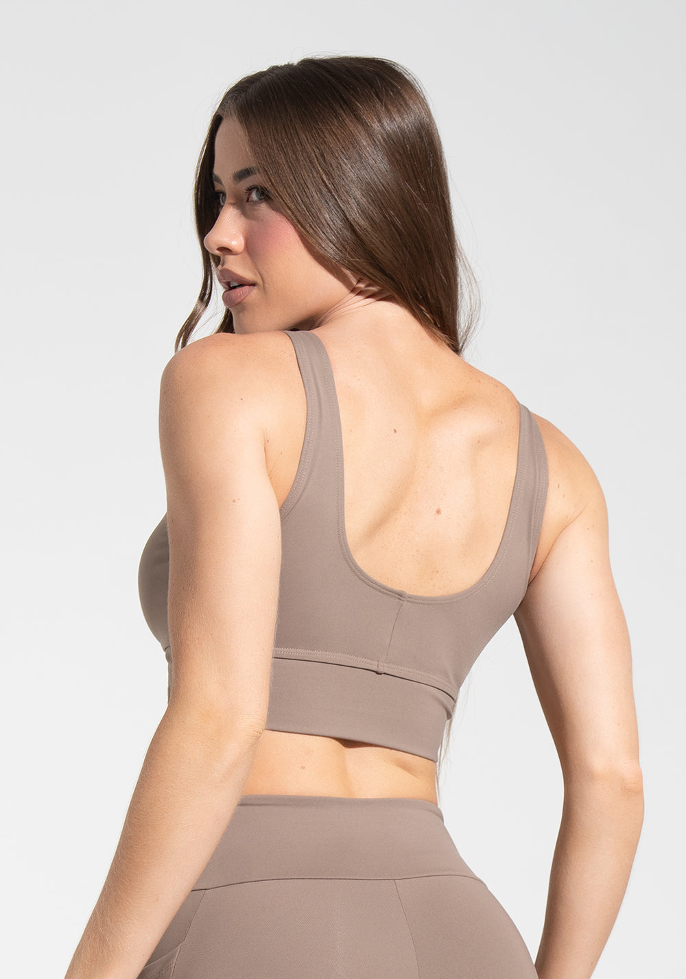 Top Fitness Feminino com Decote V Soul Dlk Cáqui