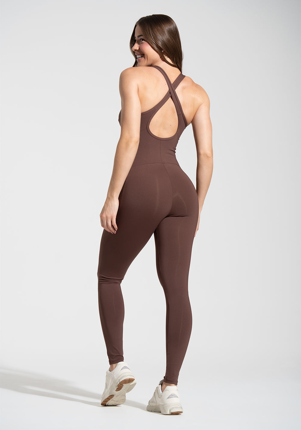 Macacão Fitness Feminino com Bolsos Soul Dlk Marrom