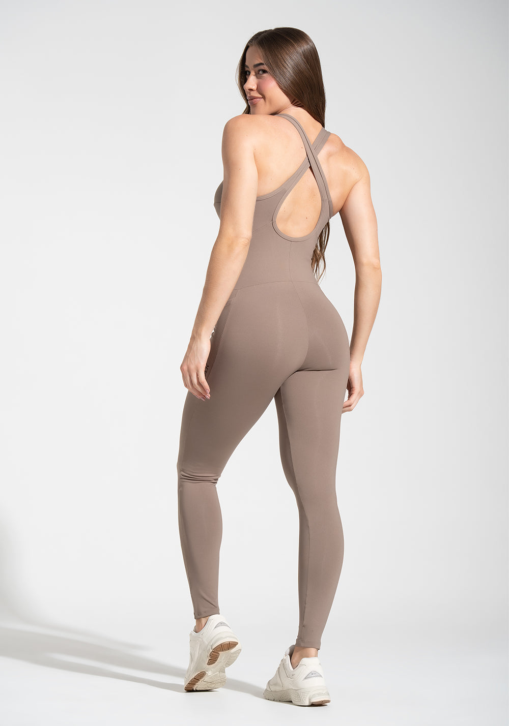 Macacão Fitness Feminino com Bolsos Soul Dlk Cáqui