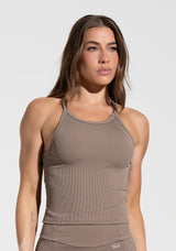 Camiseta Feminina Nadador Canelada Motion Lines Dlk Cáqui