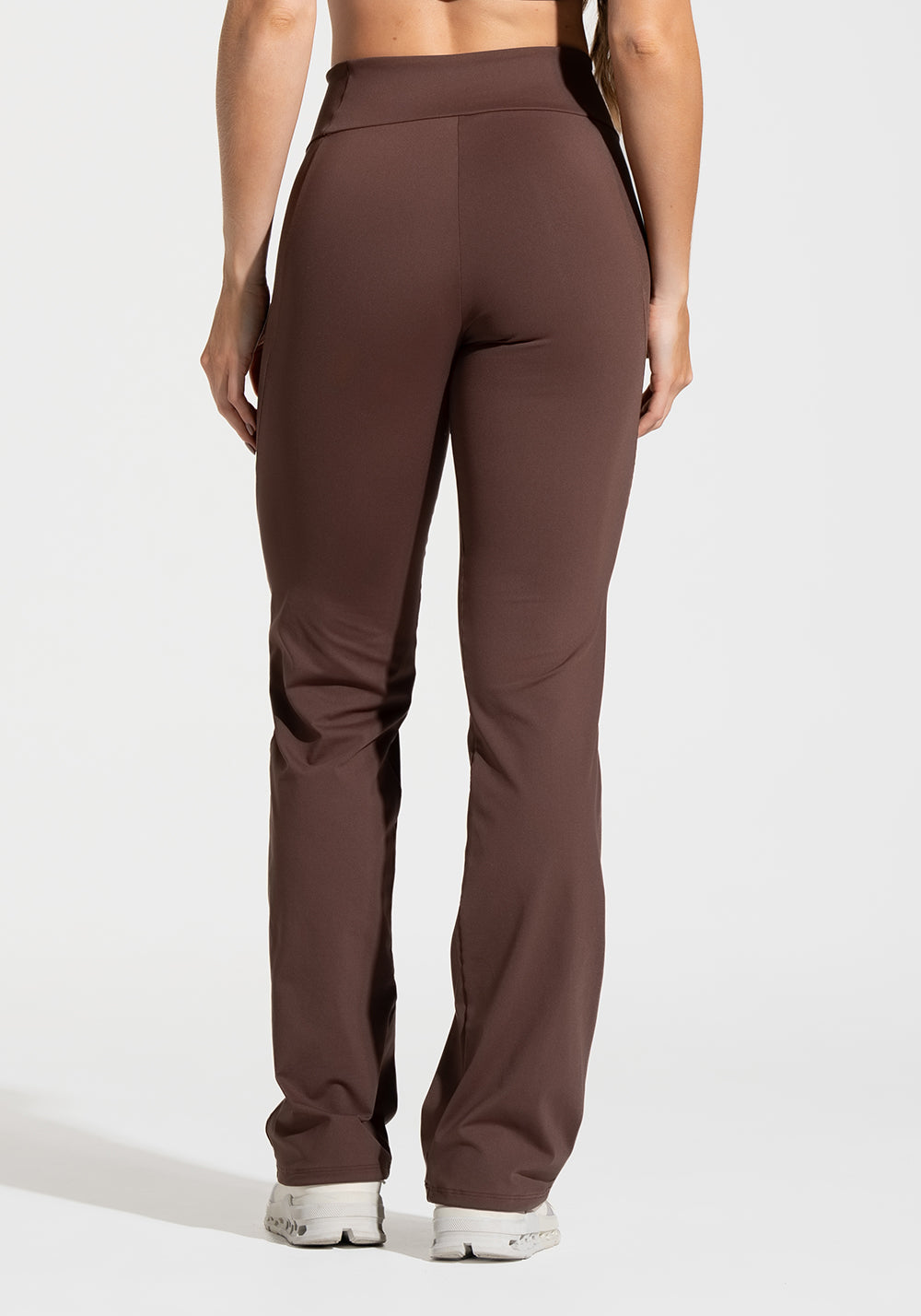 Calça Flare Fitness com Detalhe Canelado Motion Lines Dlk Marrom