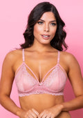 Sutiã Modelo Triângulo Strappy Sem Bojo Intimate Rendado Rosa Dlk