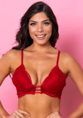 Sutiã Modelo Triângulo Com Bojo Intimate Rendado Vermelho Dlk