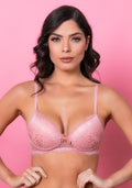 Sutiã Meia Taça Com Bojo Intimate Rendado Rosa Dlk