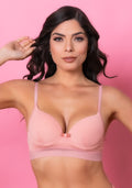 Sutiã Meia Taça com Bojo Intimate em Microfibra e Elástico Rosa Dlk