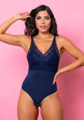 Body Sem Bojo Intimate Com Elástico E Renda Azul Marinho Dlk