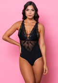 Body Sem Bojo Intimate Com Decote Profundo E Renda Preto Dlk