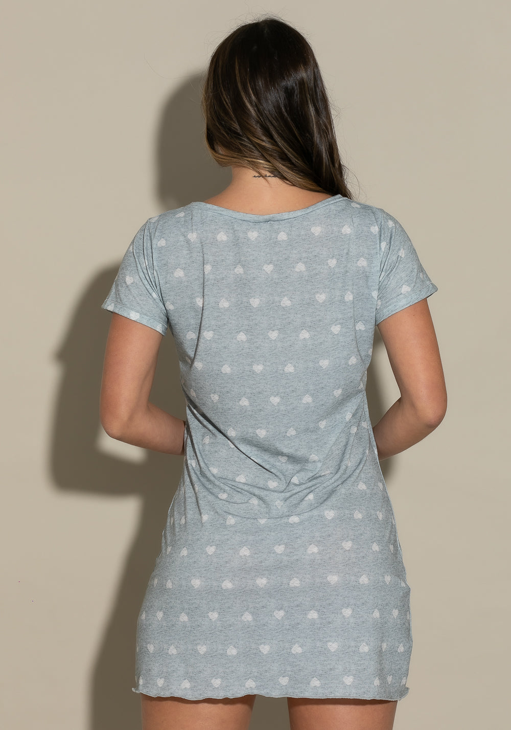 Camisola Sem Bojo Intimate Mescla Com Coração Branco Dlk
