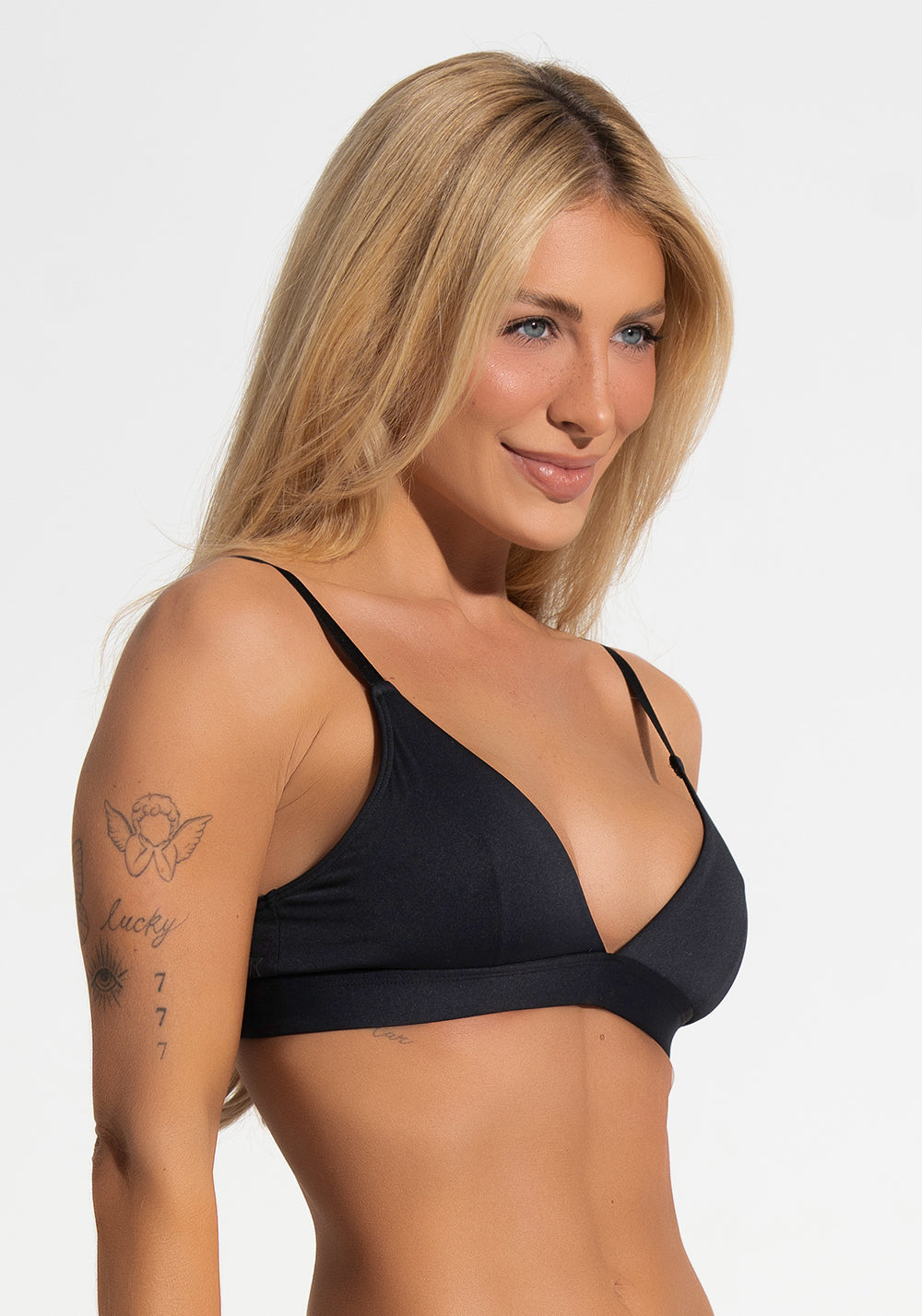 Sutiã Triângulo Sem Bojo Poliamida Intimate Dlk Preto