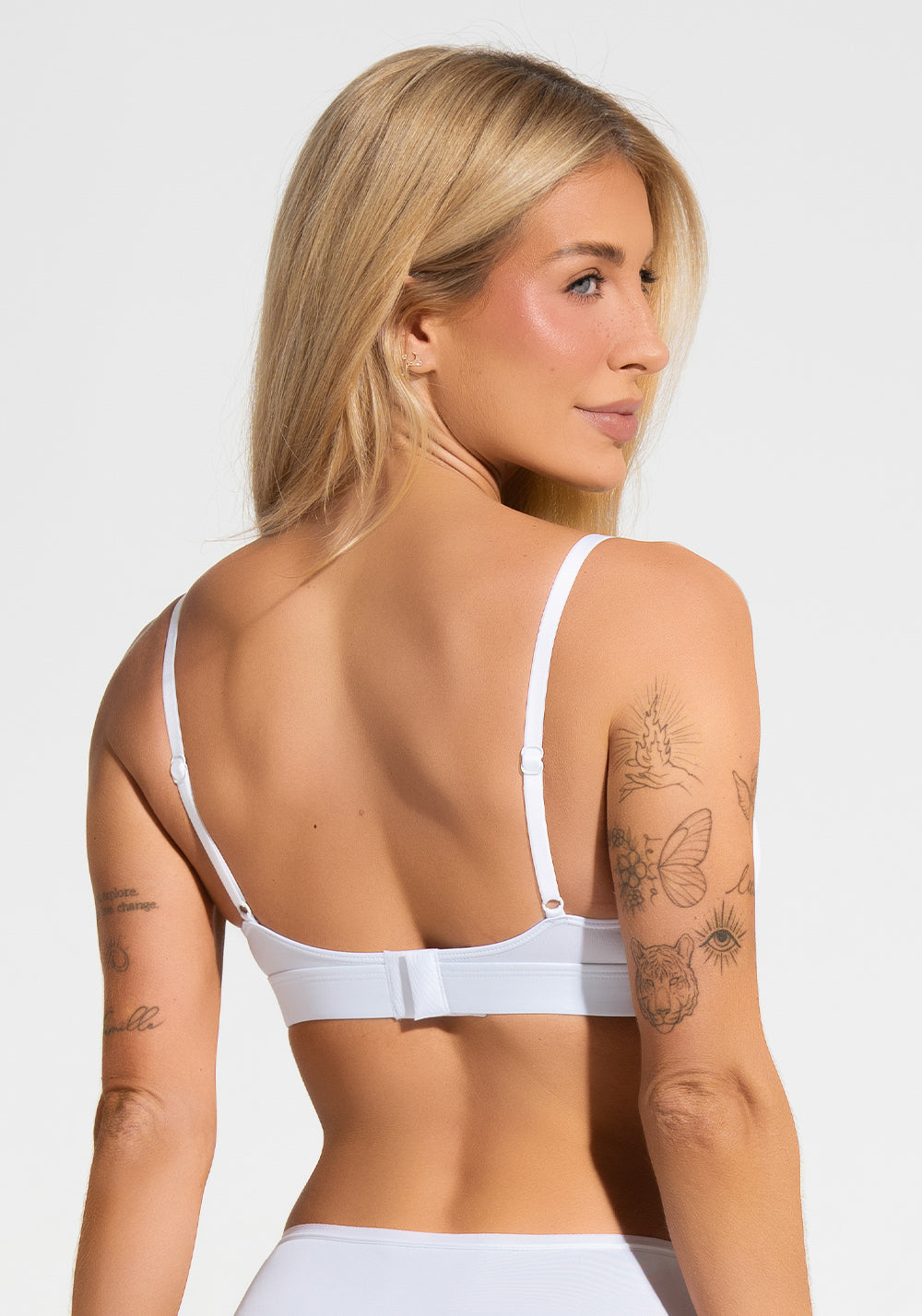 Sutiã Triângulo Sem Bojo Poliamida Intimate Dlk Branco