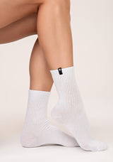 Meia Cano Médio Feminina Branco Lush Dlk