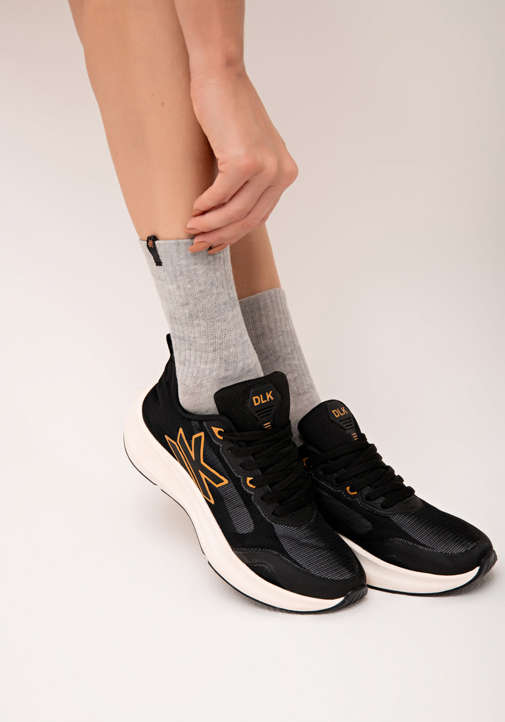Meia Cano Médio Feminina Cinza Lush Dlk