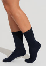 Meia Feminina Cano Longo Soul Dlk Azul Marinho