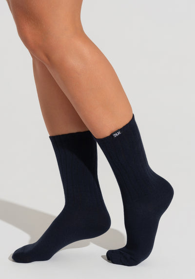 Meia Feminina Cano Longo Soul Dlk Azul Marinho
