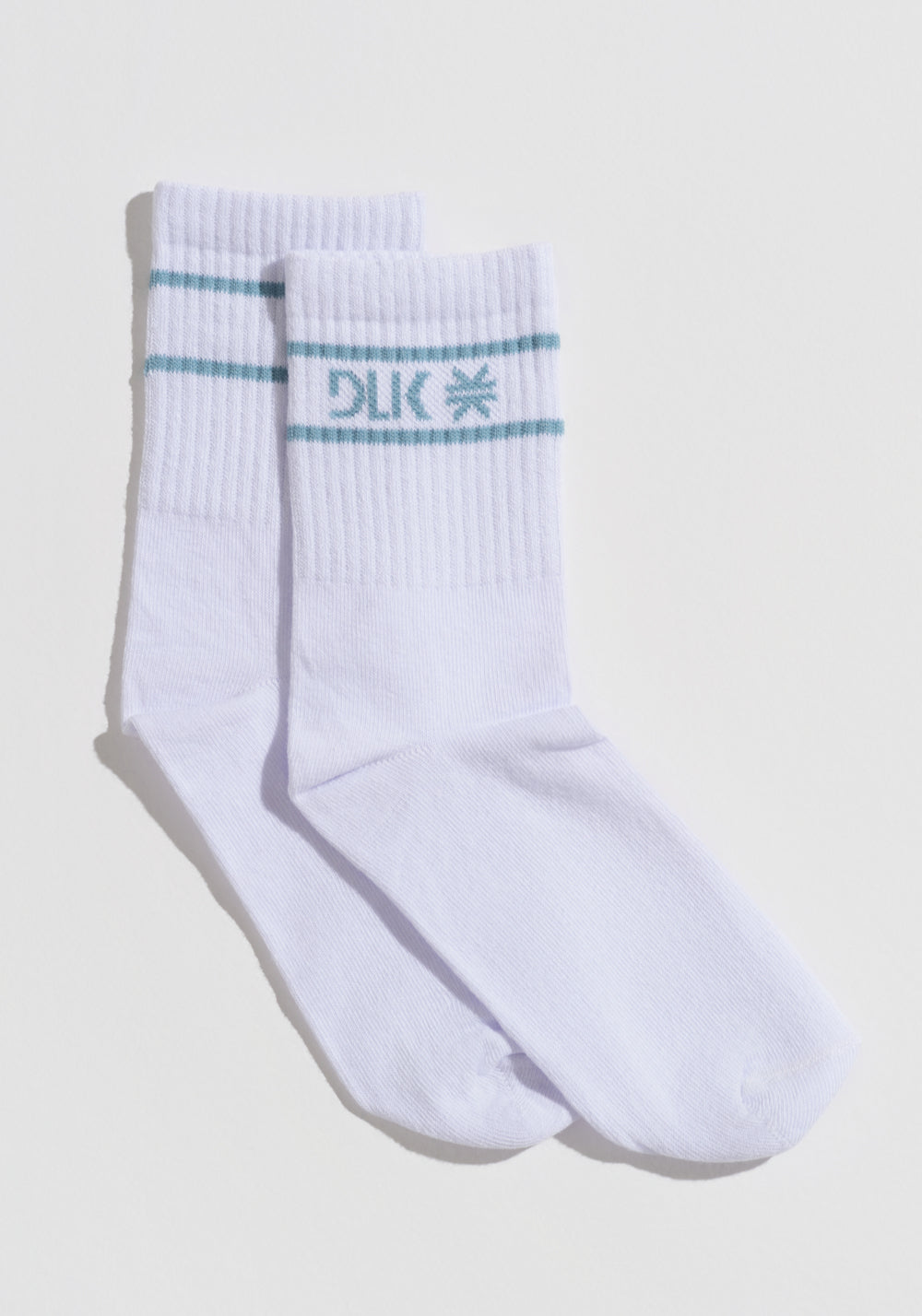 Meia Feminina Cano Médio Soul Dlk Branco Com Azul