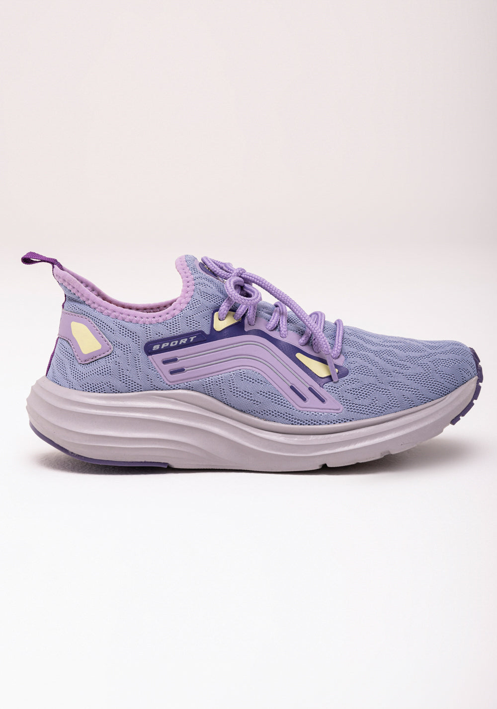 Tênis Esportivo Feminino Lilás Com Cinza Dlk