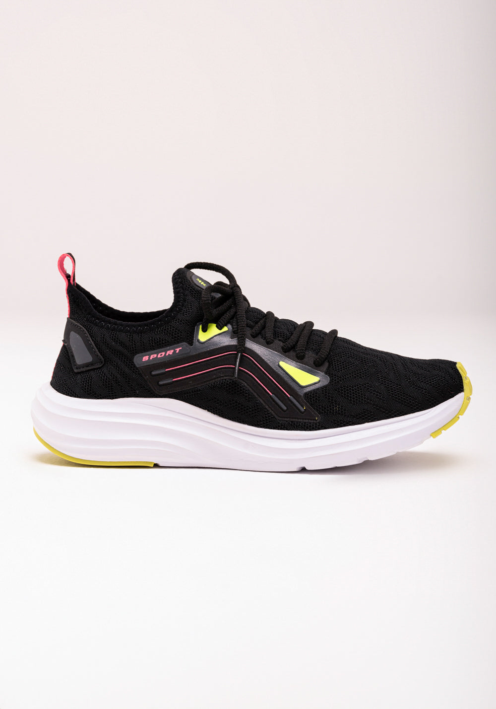Tênis Esportivo Feminino Preto Com Branco Dlk