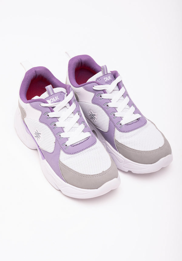 Tênis Chunky Feminino Cinza Com Lilás Dlk