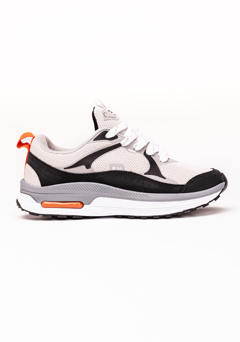 Tênis Esportivo Feminino Cinza Preto E Laranja Dlk