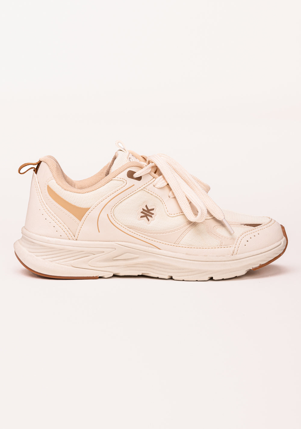 Tênis Esportivo Chunky Feminino Off White E Caramelo Dlk