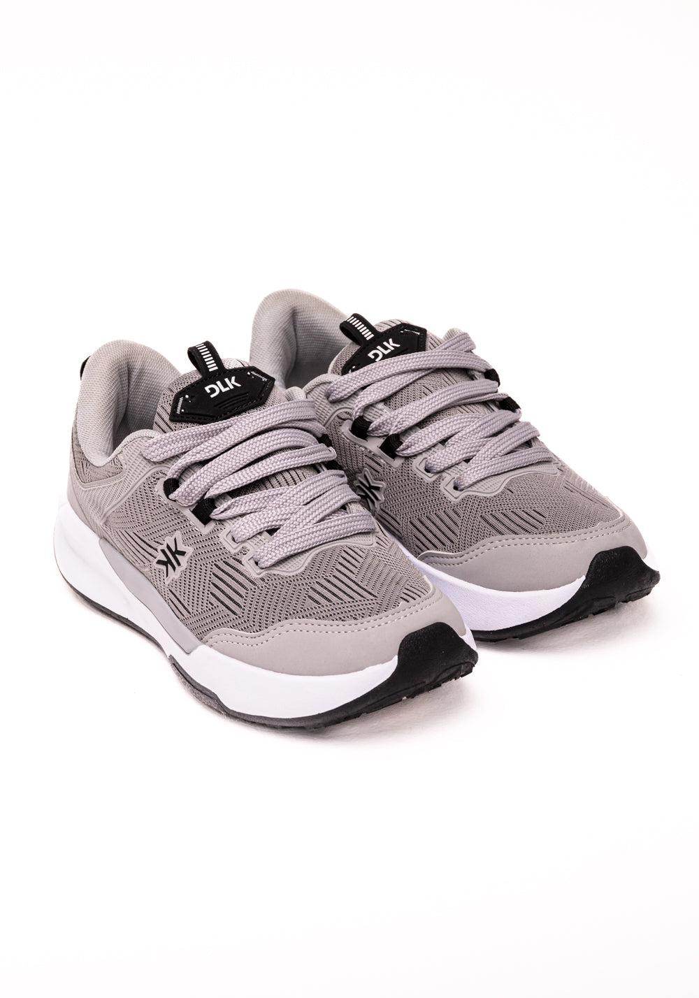 Tênis Esportivo Feminino Sola Alta Cinza E Preto Dlk