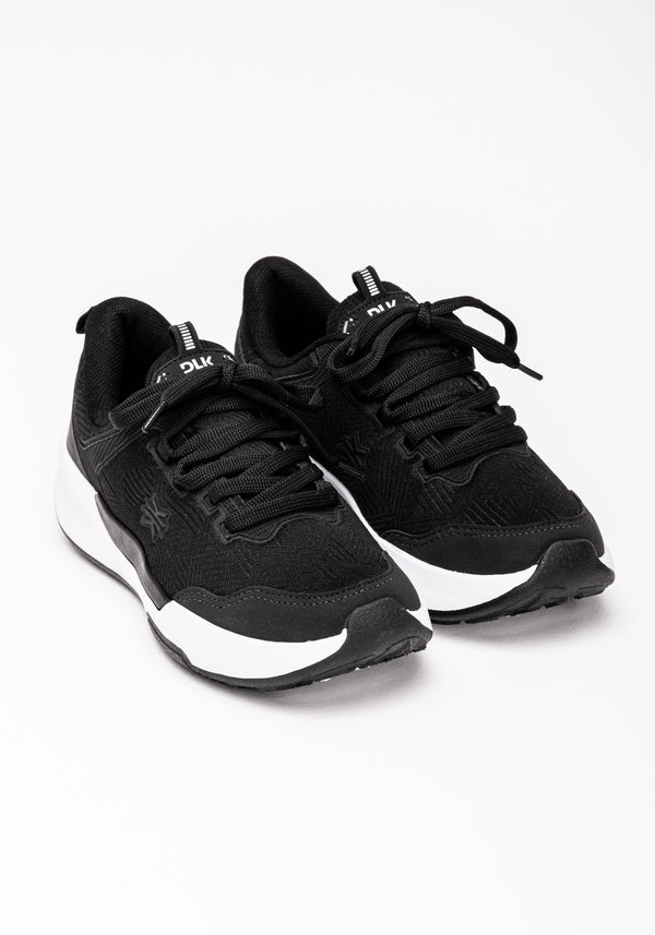 Tênis Esportivo Feminino Sola Alta Preto Dlk