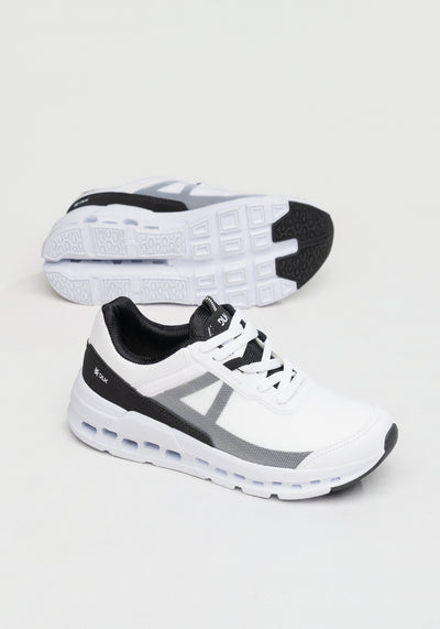 Tênis Esportivo Feminino Com Detalhe No Solado Dlk Branco E Preto