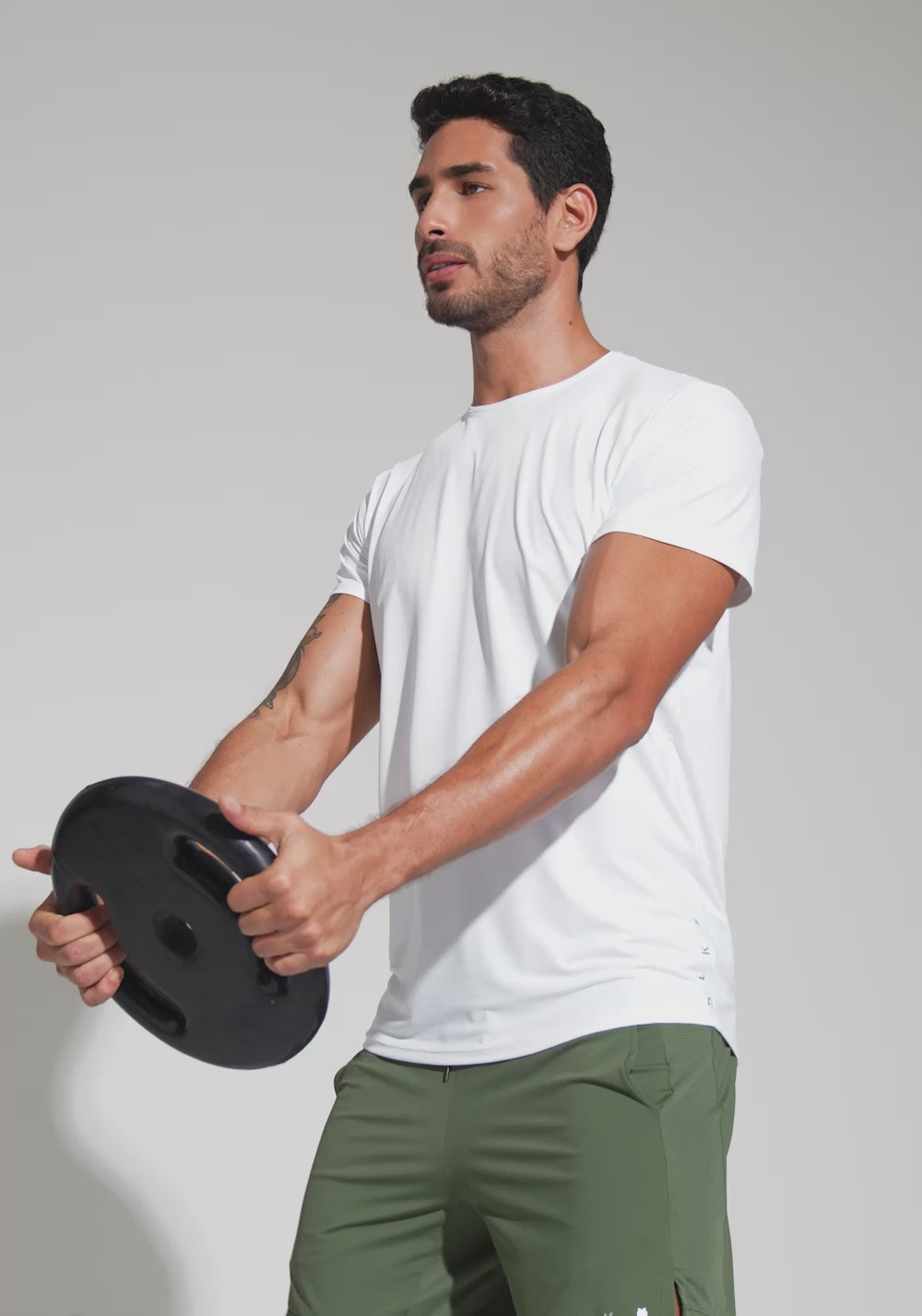Camiseta Fitness Masculina Dry Fit Dlk Branco