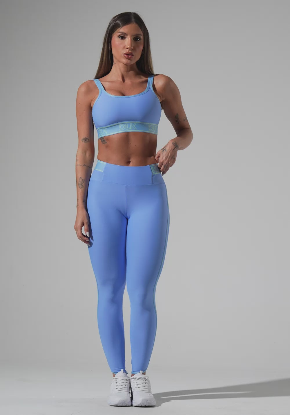 Legging Fitness Feminina Com Elásticos No Cós E Na Lateral Activity Dlk Azul
