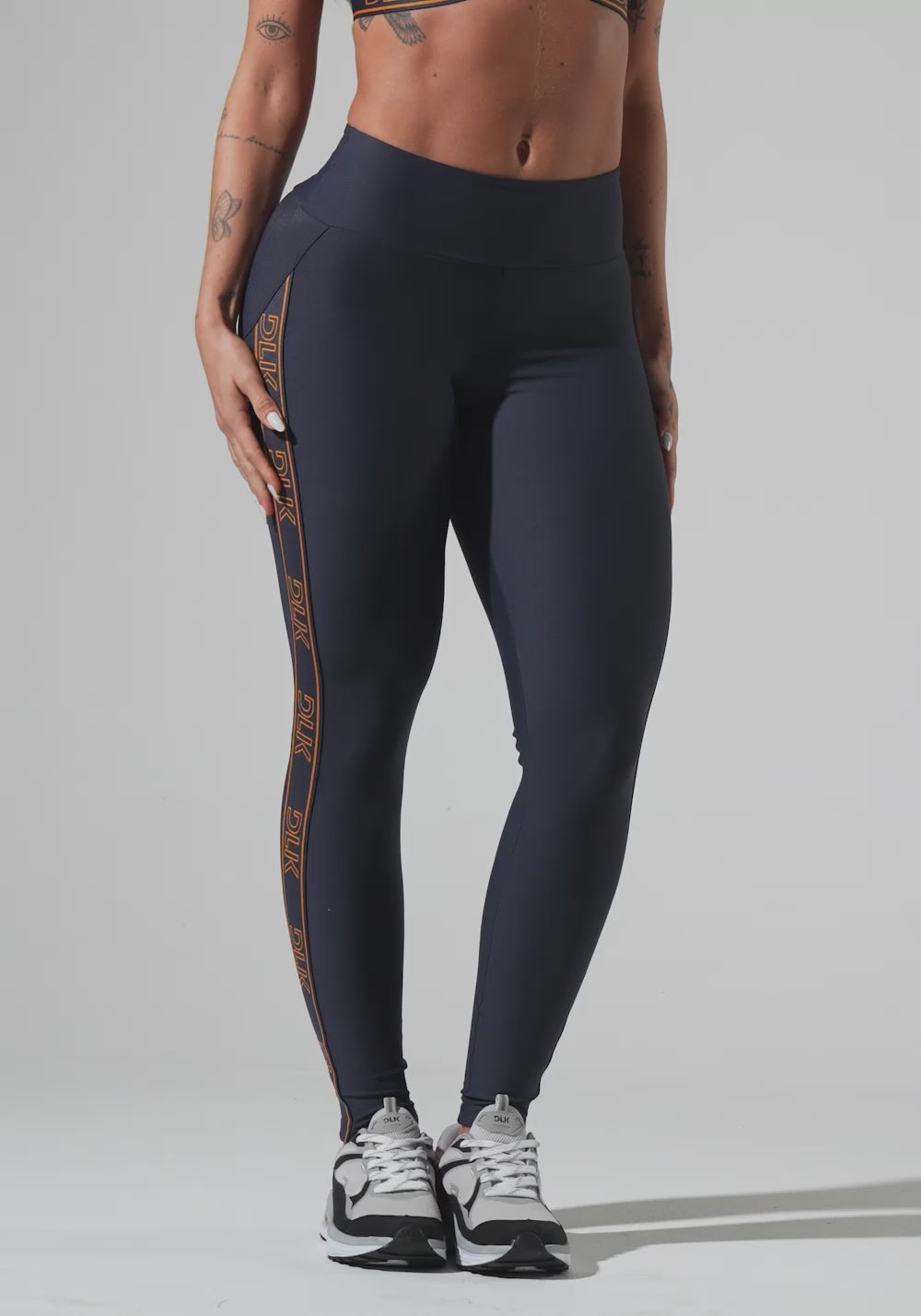 Legging Fitness Feminina Com Elástico Lateral Activity Dlk Grafite