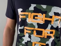 Camiseta Manga Curta For Men Slim Turquesa Com Silk Fight For It Dlk