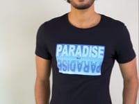 Camiseta Manga Curta For Men Slim Preta Com Silk Paradise Dlk