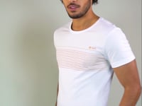 Camiseta Manga Curta For Men Slim Branca Com Silk Degradê Dlk