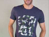 Camiseta Manga Curta For Men Slim Azul Marinho Com Silk Fight For It Dlk