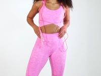 Calça Legging Nation Com Cortes Rosa Dlk