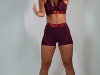 Short Nation Com Elástico Na Cintura Vinho Dlk