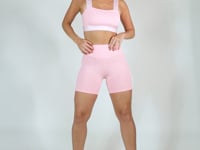 Bermuda Nation Com Elástico Lateral Rosa Dlk