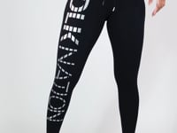 Calça Legging Nation Com Cadarço E Silk Preto Dlk